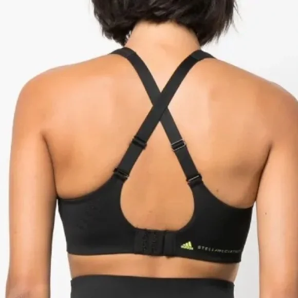 NWT ADIDAS by STELLA McCARTNEY TruePace Sports Bra High Support Black XLDD - Picture 16 of 16